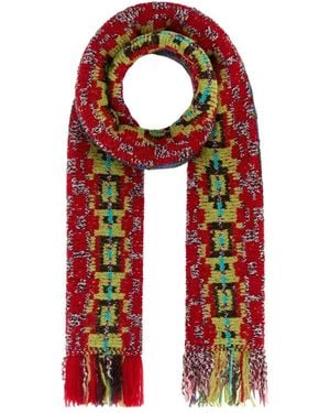 Dries Van Noten Jacquard-Wollschal - Rot