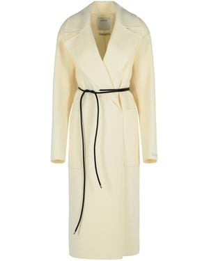 Sportmax 'Abate' Milk Virgin Woll -Dressingkleid Mantel - Natur