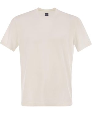 Fedeli Stretch Linen Short-Sleeved T-Shirt - White