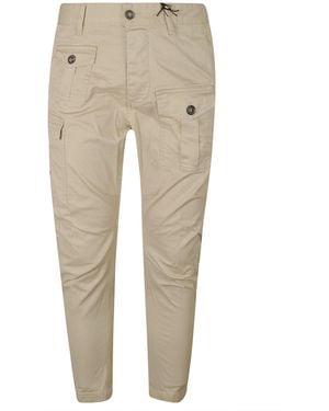 DSquared² Cotton Cargo Trousers - Natural