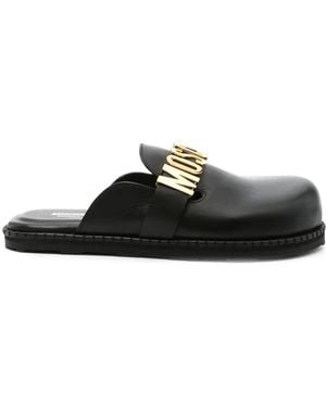 Moschino Lederen Muildieren - Zwart