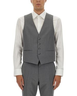 BOSS Slim Fit Vest - Grey