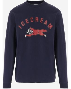 ICECREAM Cotton Shirt With Logo - Blue