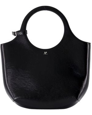 Courreges Medium Heiliges Geldbeutel Courreves Leder schwarz