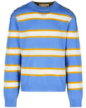 Marni Hell Blue Mohair Mischpullover - Blau