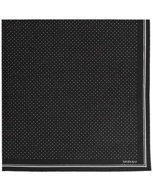 Saint Laurent Polka Silk Bandana - Schwarz