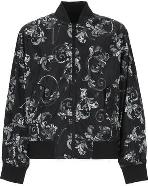 Versace Jeans Couture Zip Ribbed Trim Jacket - Black
