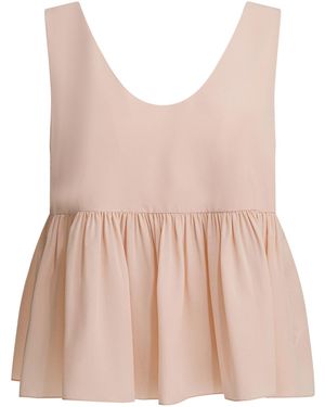 Chloé Silk Crepe De Chine Top - Pink