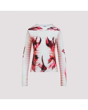 Jean Paul Gaultier Flower Body Morphing Mariniere" Print Layered Top