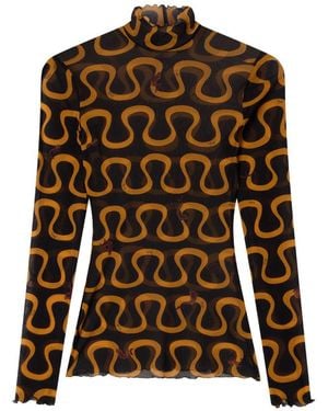 PUCCI Bedruckter Rollkragenpullover - Braun