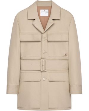 Courreges Utility Belted Coat - Natural