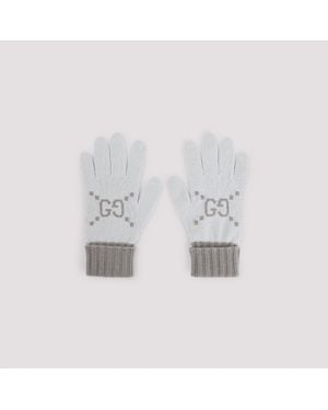 Gucci Gg Gebreide Handschoenen - Wit