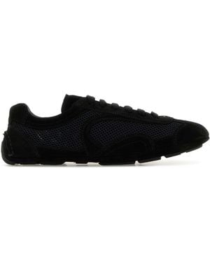 Prada Suede And Mesh Montecarlo Sneakers - Black