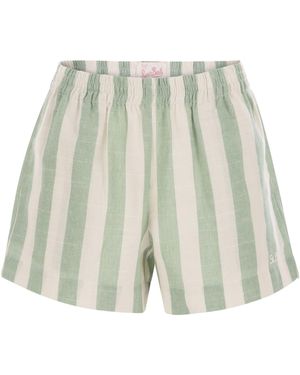 Mc2 Saint Barth Meave gestreifte Baumwollshorts - Mehrfarbig