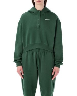 Nike Oversized Cropped Hoodie - Green