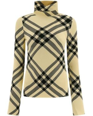 Burberry "Check" Turtleneck Sweater - Green