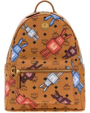 MCM Printed Canvas Stark Backpack - Orange