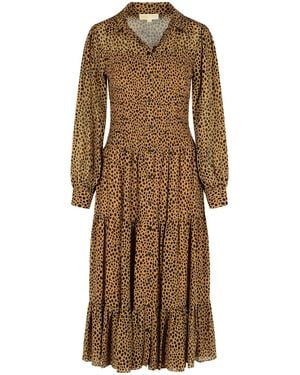 Michael Kors 'Leopardato' Polyester Dress - Natur