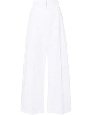 Sportmax Wide-Leg Cotton Trousers - White