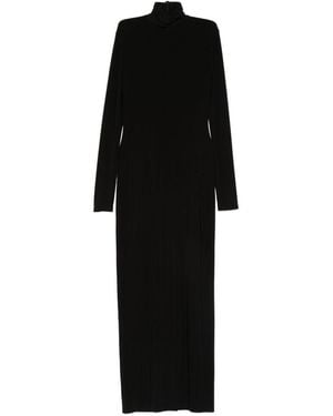 Norma Kamali Turtle-Neck Long Dress - Black