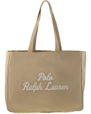 Polo Ralph Lauren Embroidered Canvas Tote - Natural