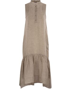 Peserico Linen Voile Long Dress - Natural
