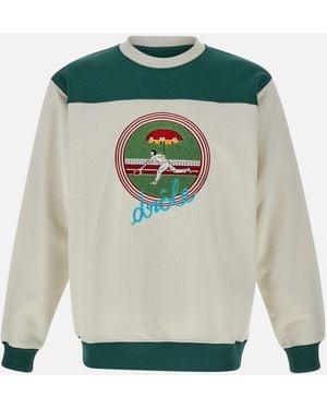 Drole de Monsieur Cream Tennis Sweatshirt - Grün