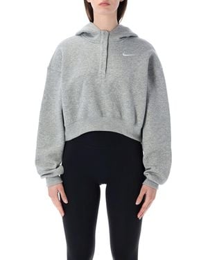 Nike Oversized Cropped Hoodie - Grey