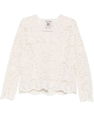 Semicouture Calanthe Pullover mit V-Ausschnitt - Weiß
