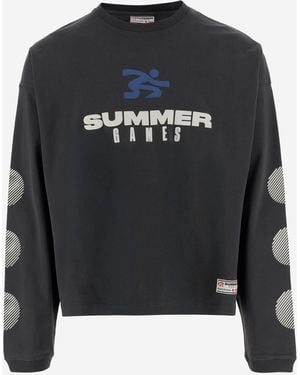 SUMMER GAMES Cotton Sweatshirt With Logo - Gray