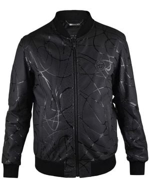 Philipp Plein Leather Jacket - Black