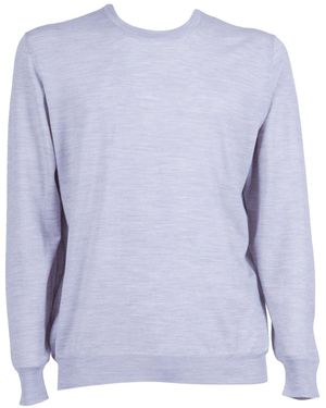 Fedeli Crew Neck L/S Knitted Sweater - Blue