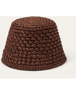 Loro Piana Jasmine Raffia Crochet Hat - Brown