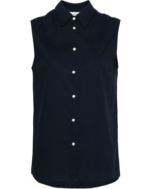 Officine Generale Popeline-Hemd Aus Bio-Baumwolle - Blau