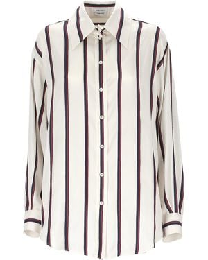 McQueen Alexander Mc Queen Ivory Burgundy Striped Shirt - White