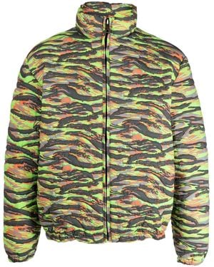 ERL Printed Quilted Down Jacket - Green