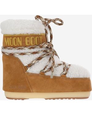 Moon Boot Icon Low Shearling Stiefeletten - Braun