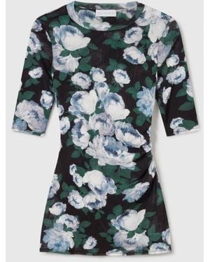 Stella McCartney Mesh Top Met Cropped Mouwen En Bloemen - Groen