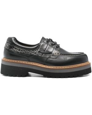 Woolrich Rock Leather Boat Shoes - Black