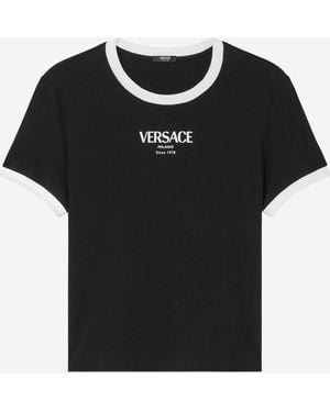 Versace Stretch Viscose T-Shirt - Black