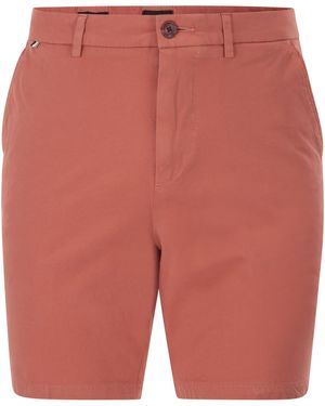 BOSS Stretch Cotton Chino Shorts - Red