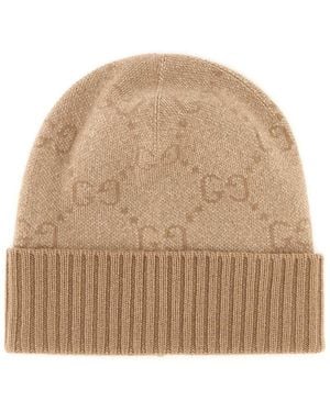 Gucci Logo Beanies Hat - Natural