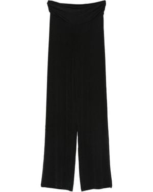 AYA MUSE Ruched Fold Over Trousers - Black