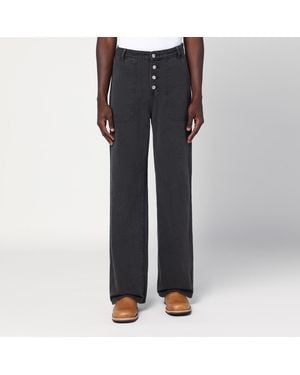 Basketcase Gallery Wide Leg Vintage Denim Trousers - Blue