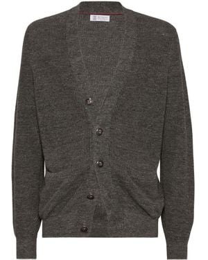 Brunello Cucinelli Cardigan Mit Geprägten Knöpfen - Grau