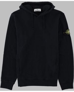 Stone Island Logo Patch Cotton Sweatshirt Sweatshirts - Blue