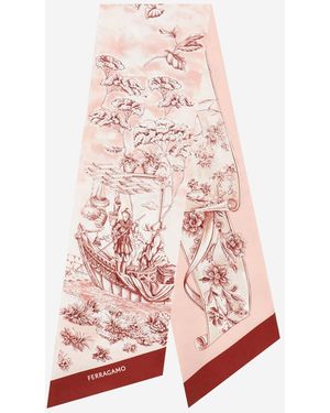 Ferragamo Bandeau de seda con estampado Voyage de - Rosa