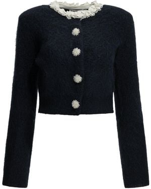 Self-Portrait Cardigan With Embellishments - Black