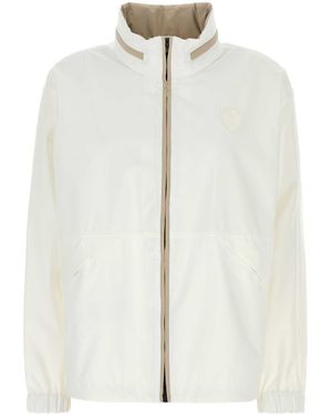 Brunello Cucinelli White Polyester Blend Raincoat