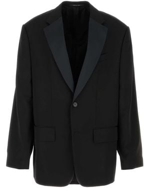 Balenciaga Notched Lapel Blazer - Black